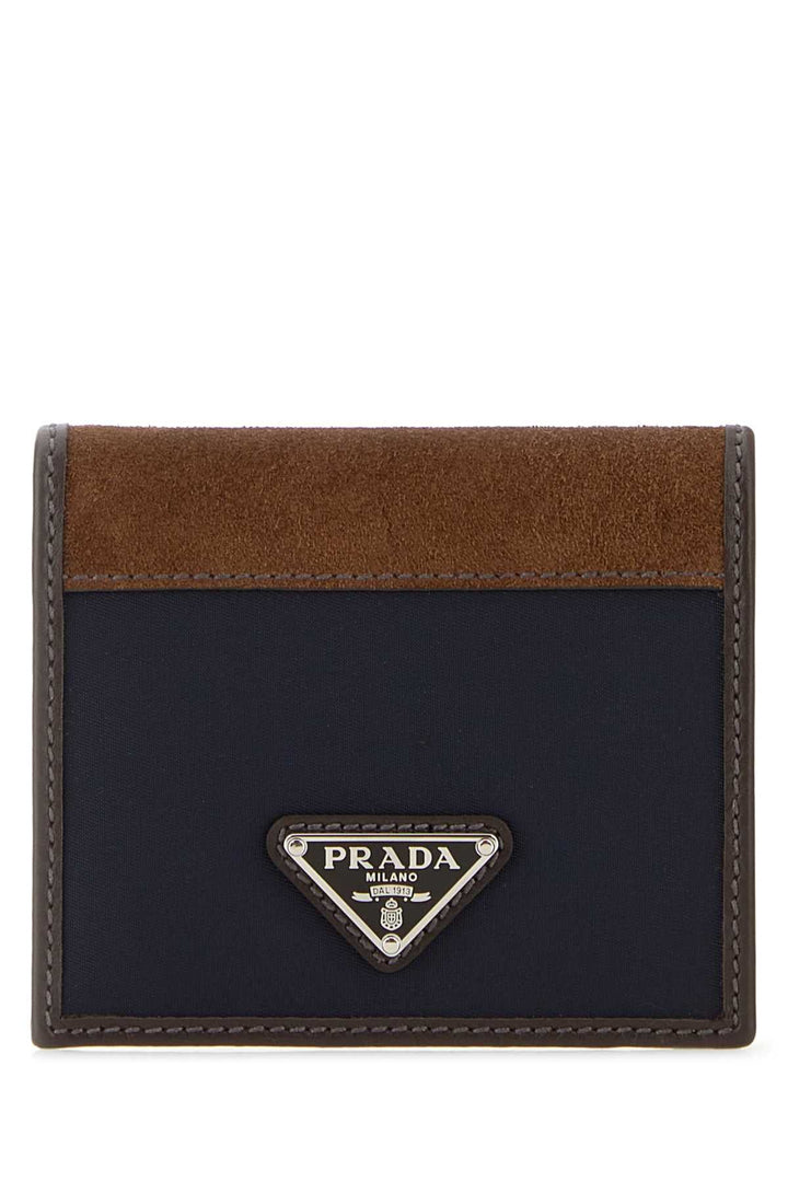 Prada Men Two-Tone Fabric And Suede Wallet