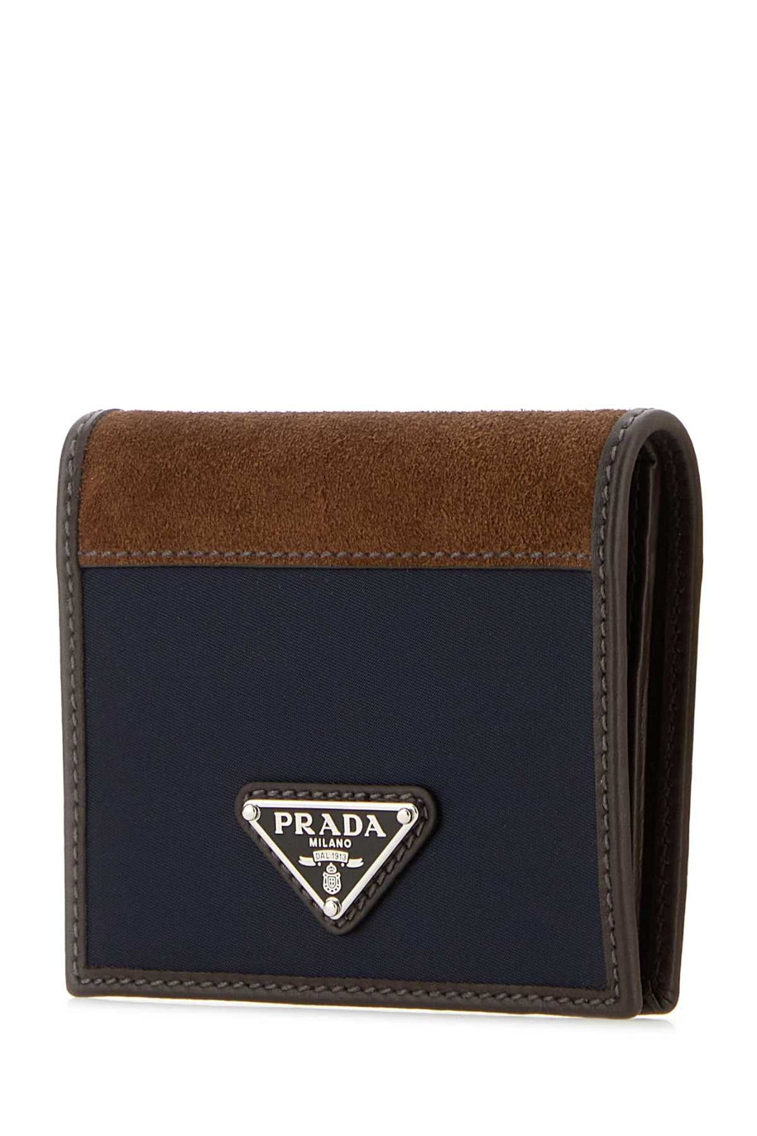 Prada Men Two-Tone Fabric And Suede Wallet