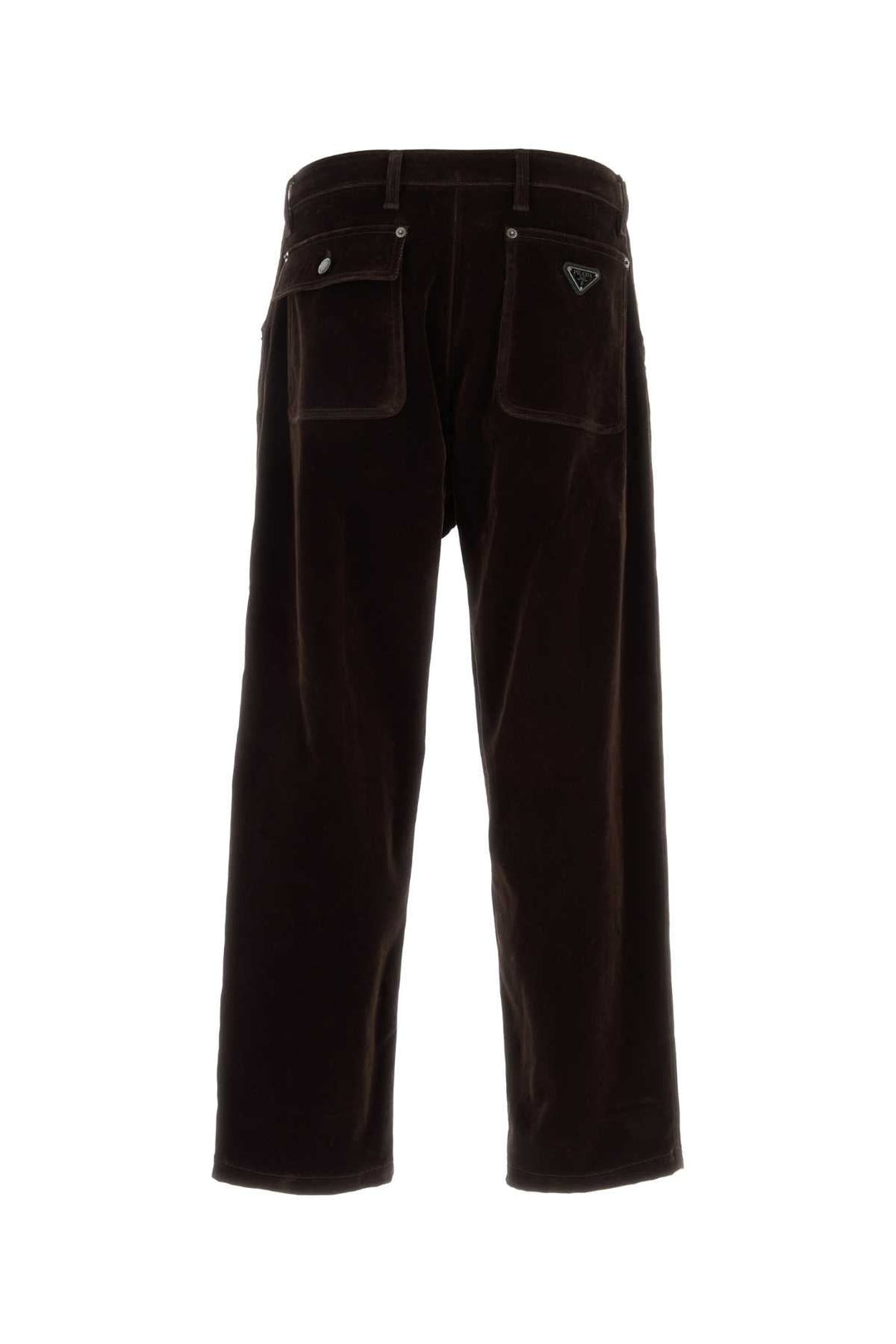 Prada Men Dark Brown Velvet Denim Pant