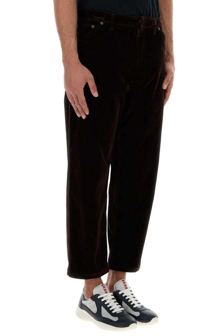Prada Men Dark Brown Velvet Denim Pant