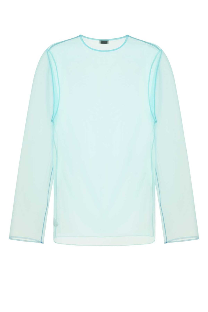 Dries Van Noten Men Light Blue Organza Camille Top