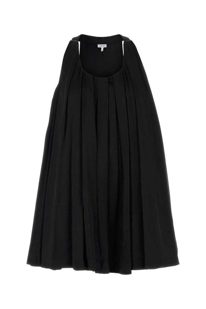 Loewe Women Black Satin Mini Dress