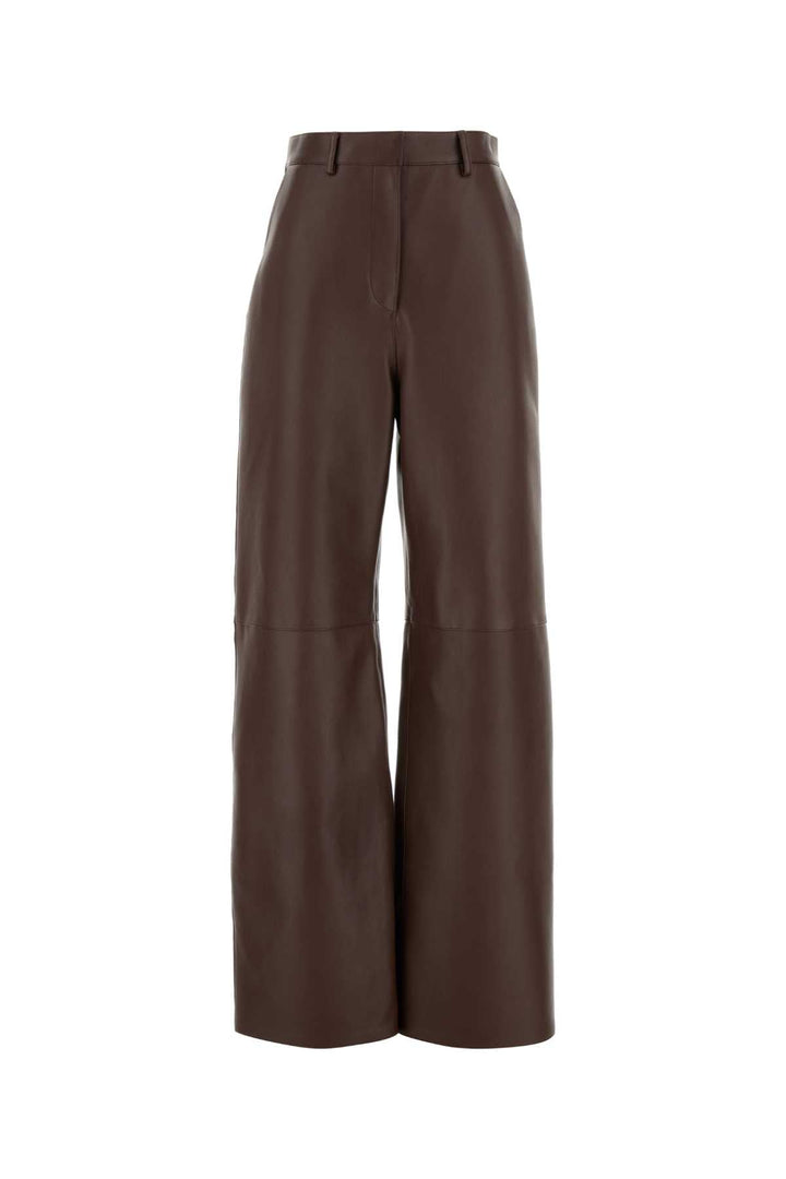 Loewe Women Chocolate Nappa Leather Pant