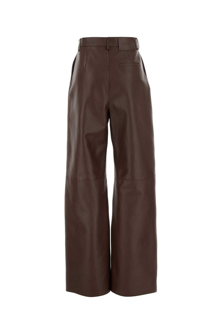 Loewe Women Chocolate Nappa Leather Pant