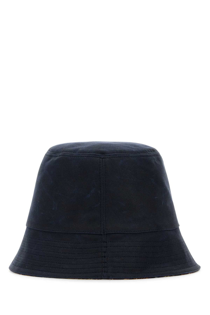 Loewe Men Navy Blue Canvas Reversibile Bucket Hat
