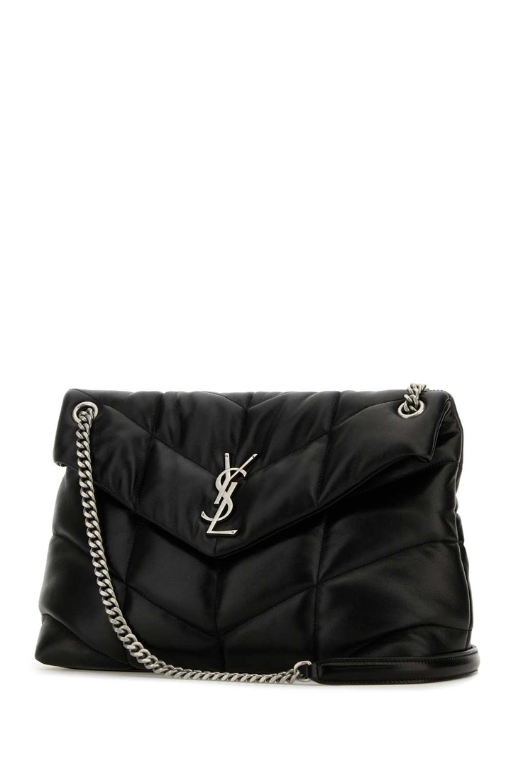 Saint Laurent Women Black Nappa Leather Medium Puffer Shoulder Bag