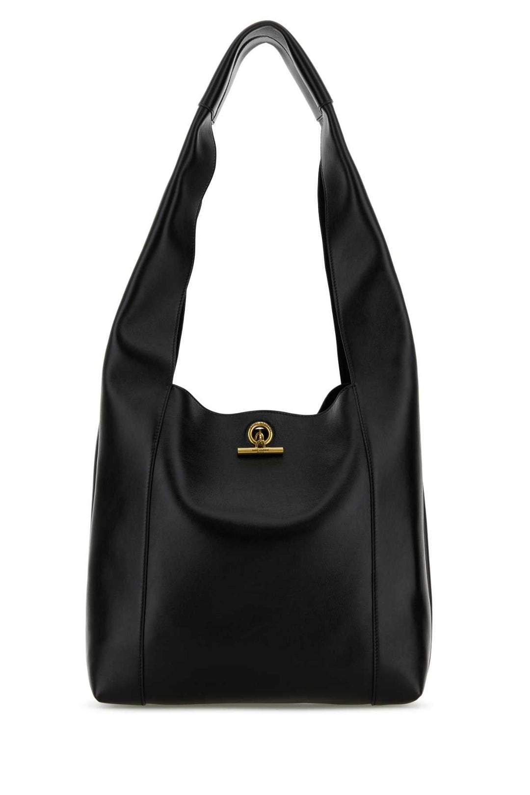 Saint Laurent Women Black Leather Tanger Shopping Bag