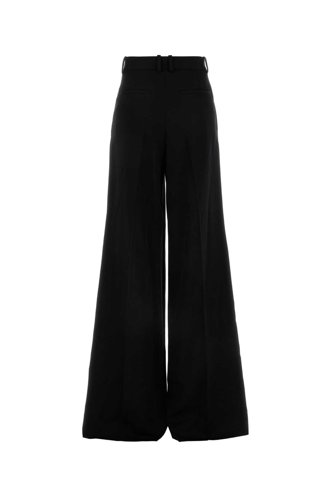 Saint Laurent Women Black Wool Wide-Leg Pant