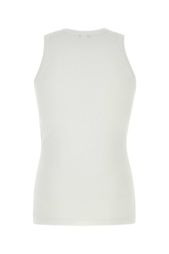 Alexander Mcqueen Men White Stretch Cotton Tank Top