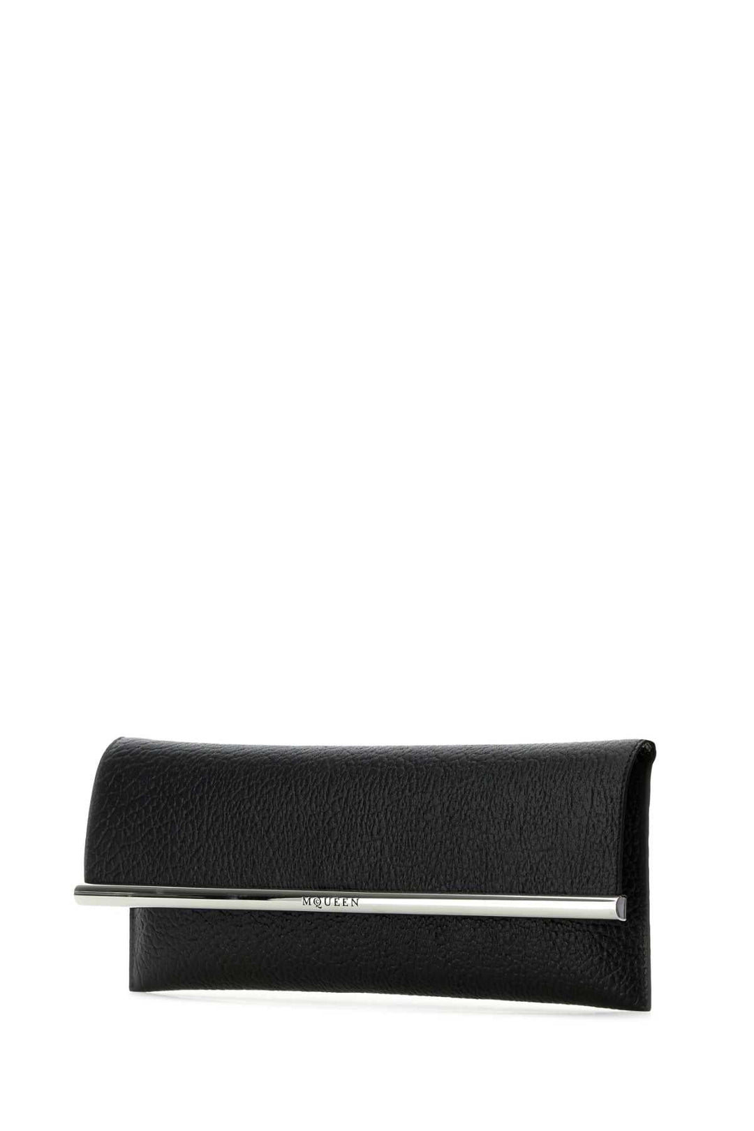 Alexander Mcqueen Women Black Leather Cross B-Long Clutch