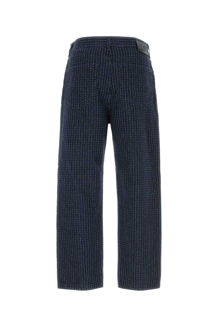 Fendi Men Embroidered Stretch Denim Jeans