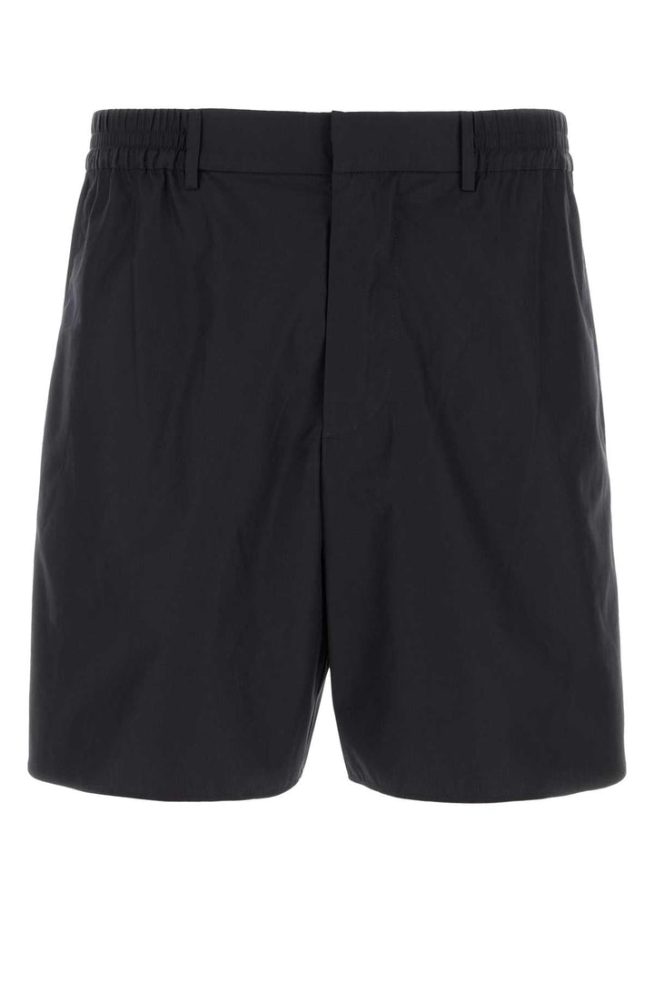 Fendi Men Black Poplin Bermuda Shorts