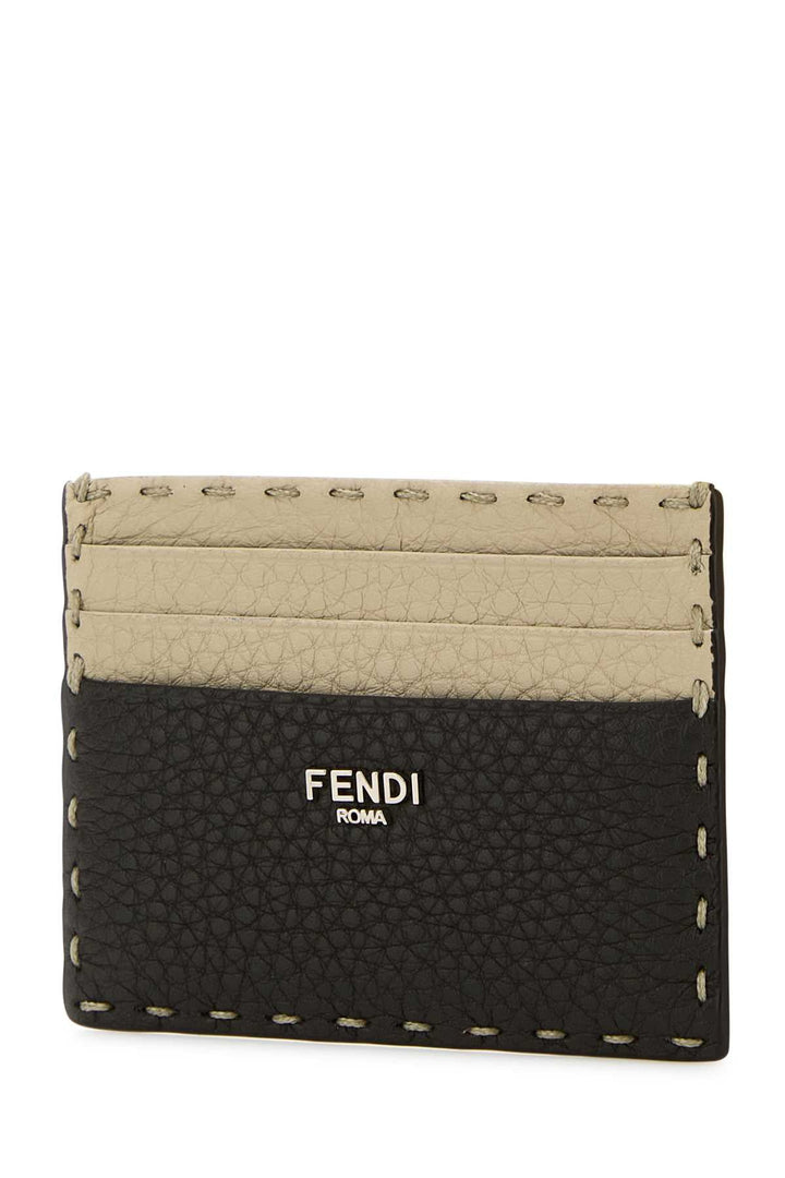Fendi Men Two-Tone Leather Sellerie Card Holder
