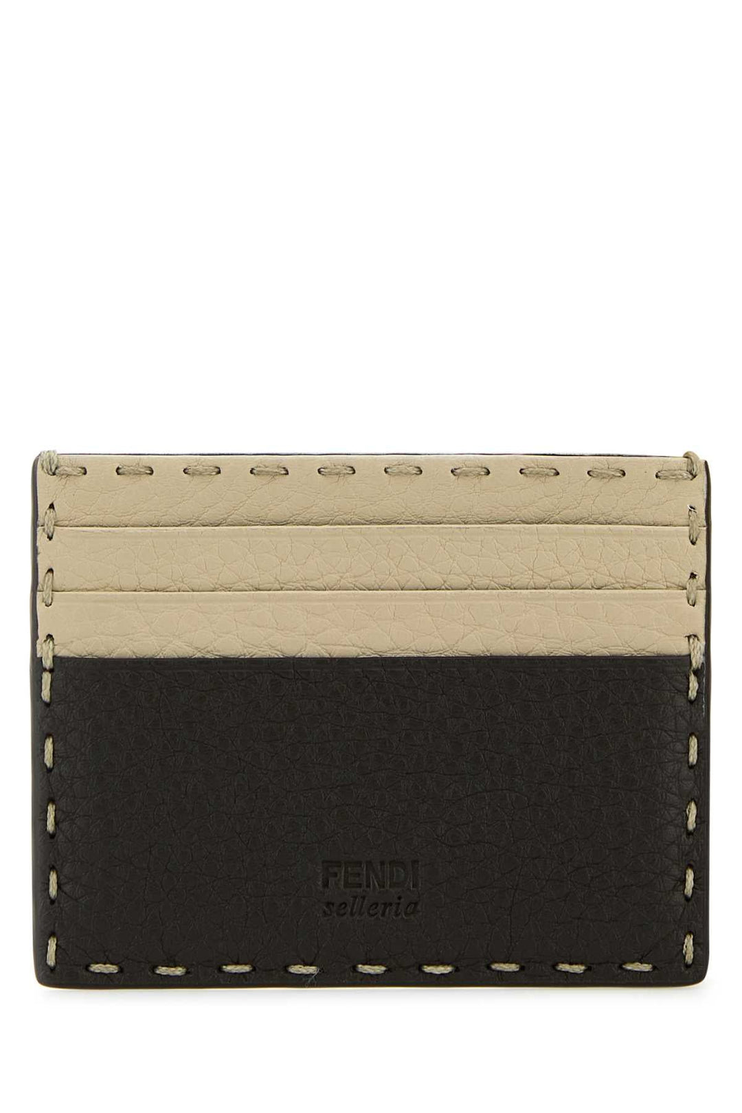 Fendi Men Two-Tone Leather Sellerie Card Holder