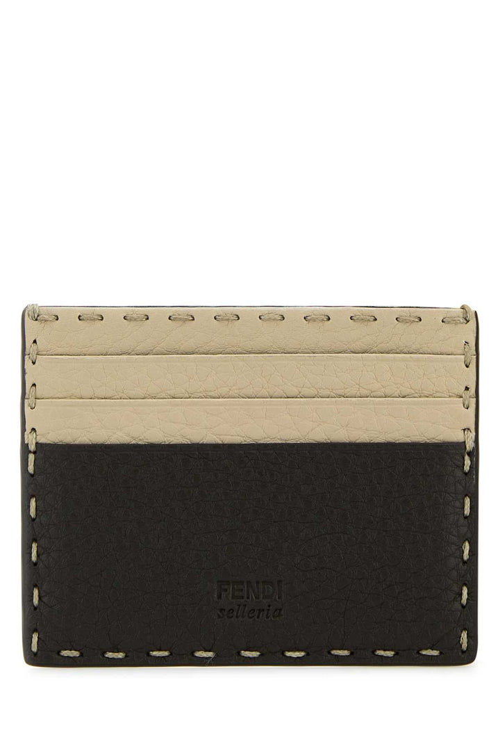 Fendi Men Two-Tone Leather Sellerie Card Holder
