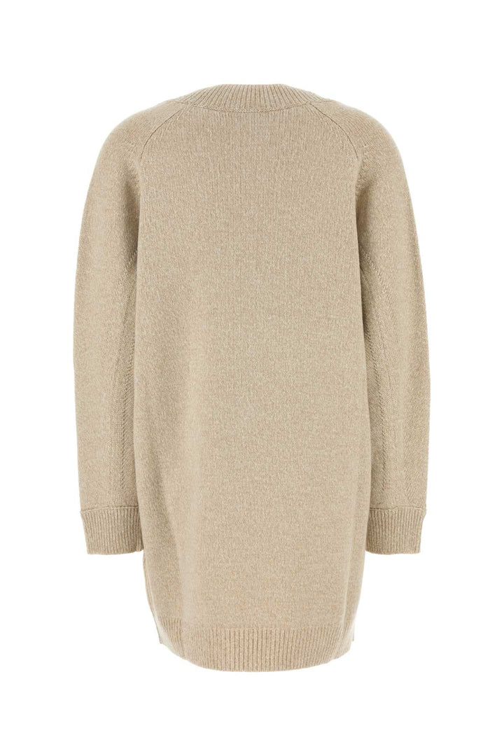 Versace Women Melange Beige Wool Blend Sweater Dress