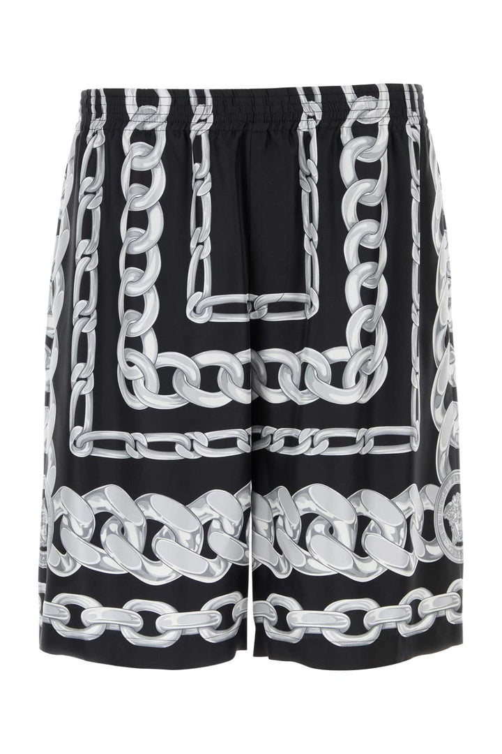 Versace Men Printed Silk Bermuda Shorts