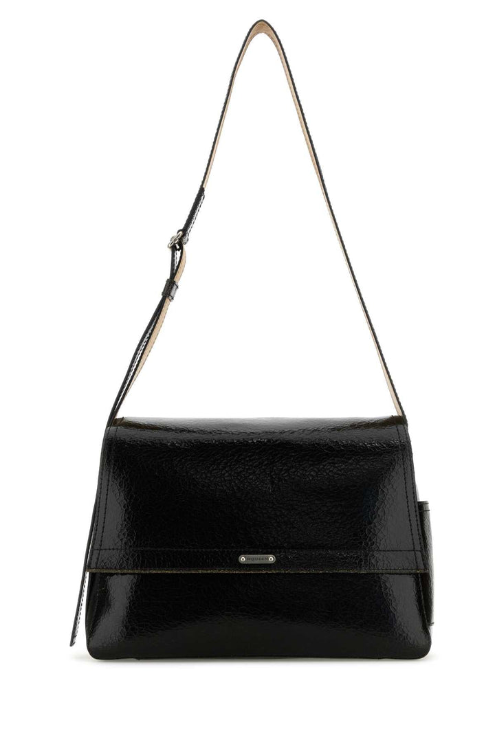 Alexander Mcqueen Men Black Leather The Slouch Crossbody Bag