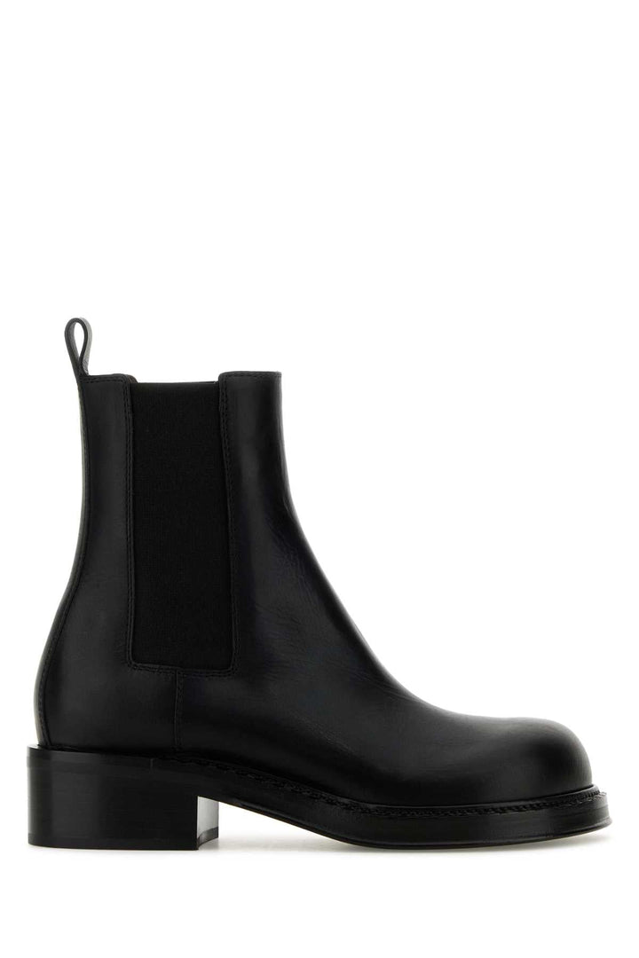 Bottega Veneta Women Black Leather Cliff Ankle Boots