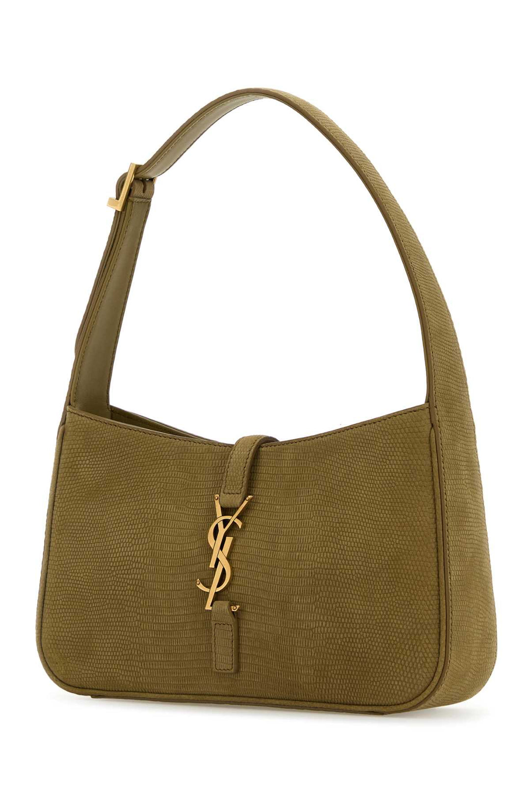 Saint Laurent Women Sage Green Suede Le 5 A 7 Shoulder Bag