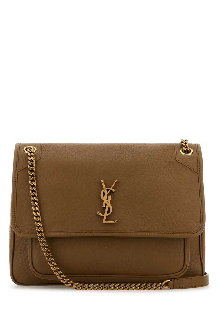 Saint Laurent Women Camel Leather Large Niki Bag