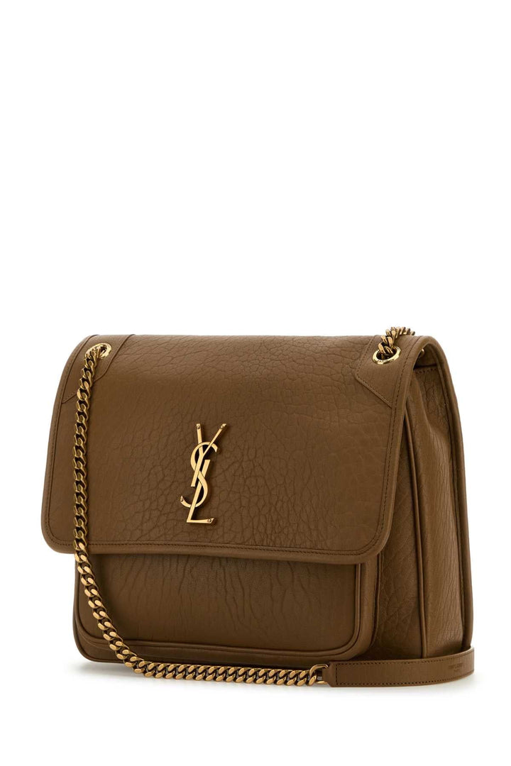 Saint Laurent Women Camel Leather Large Niki Bag