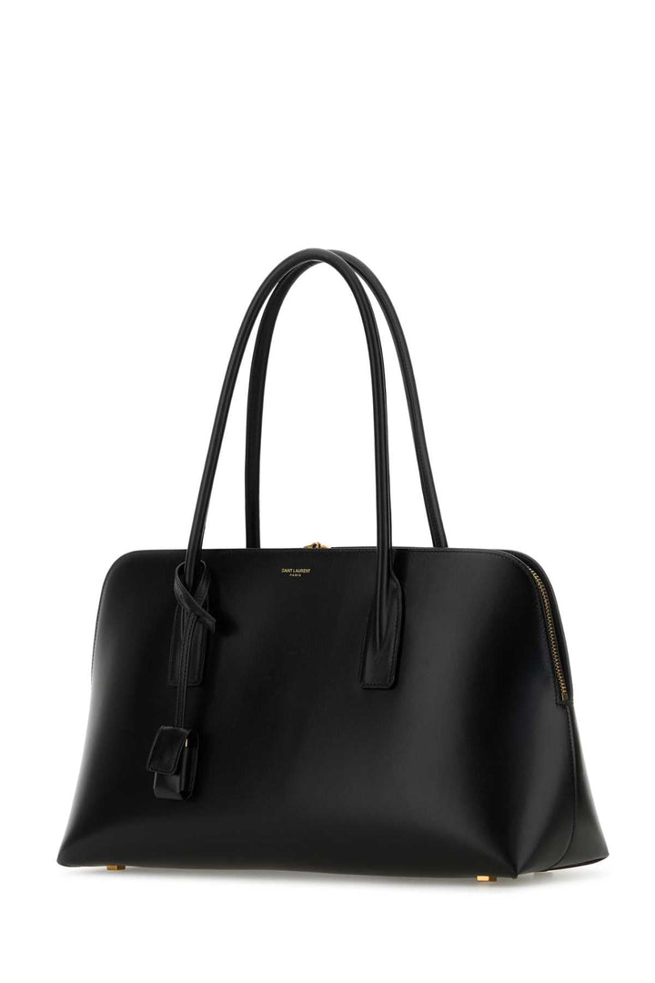 Saint Laurent Women Black Leather Shopping Bag