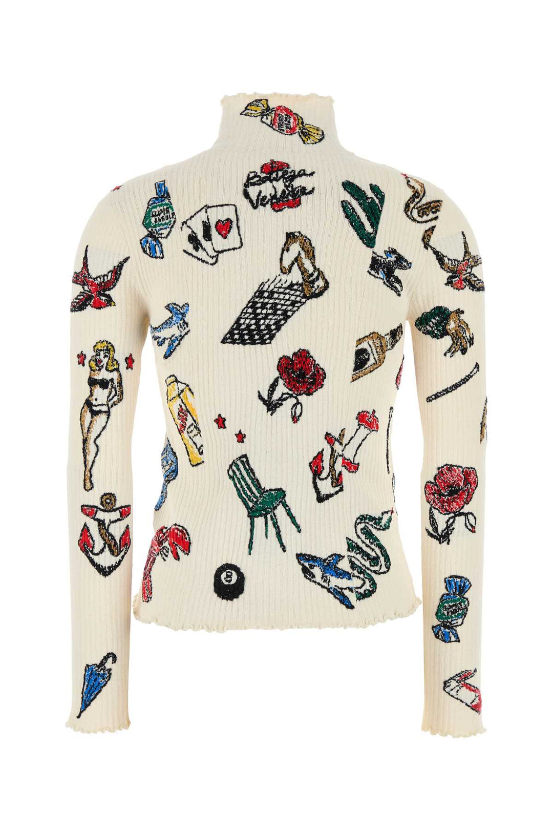 Bottega Veneta Women Embroidered Stretch Wool Blend Sweater