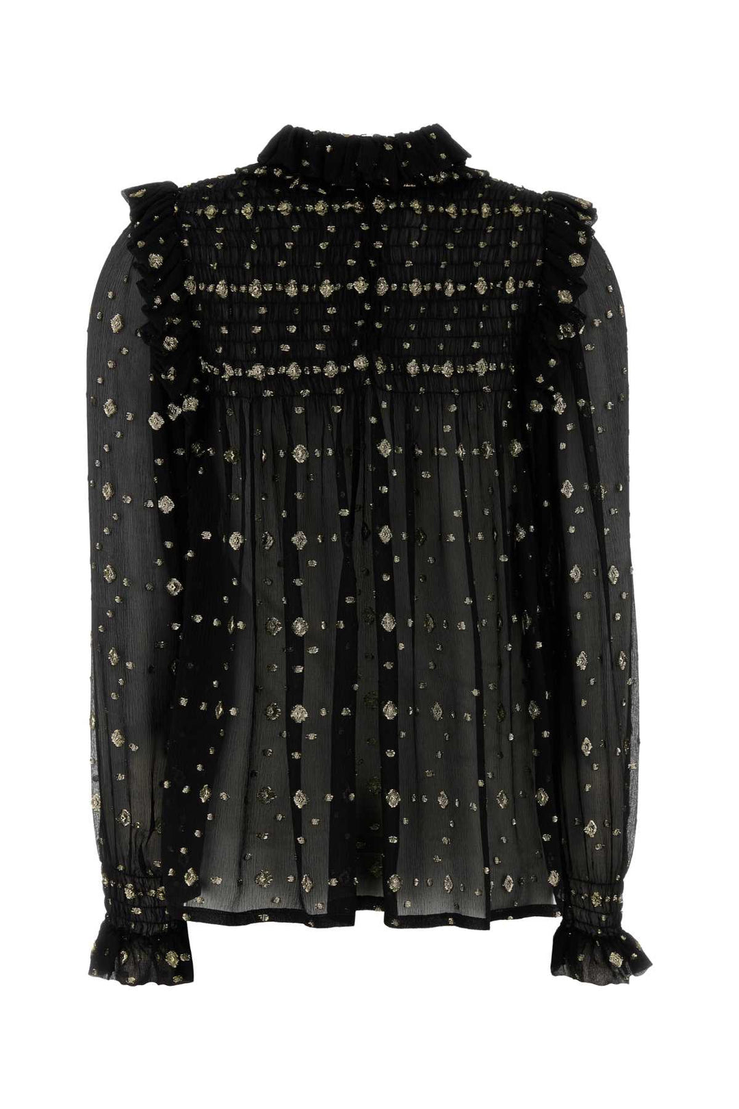 Saint Laurent Women Embroidered Crepe Blouse