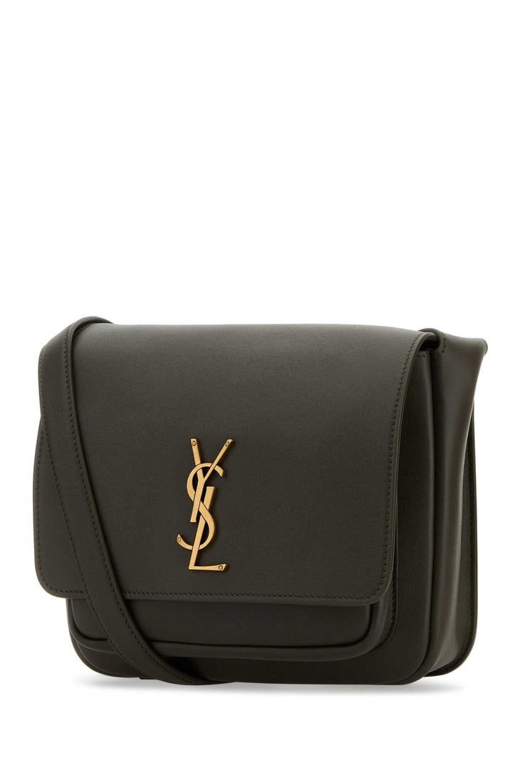 Saint Laurent Women Bottle Green Leather Niki Crossbody Bag