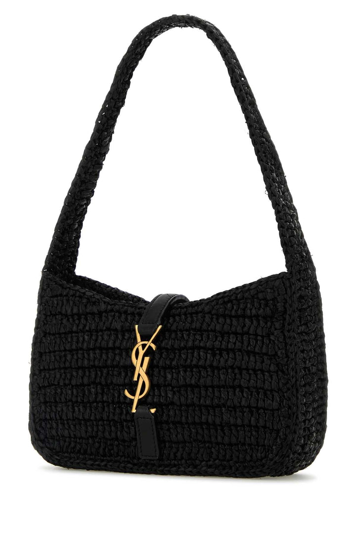Saint Laurent Women Black Raffia Mini Le 5 Ã  7 Handbag