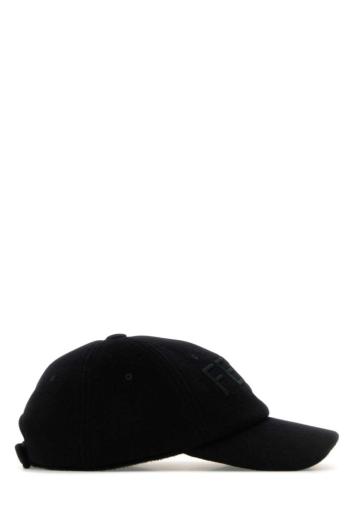 Fendi Men Black Wool Blend Baseball Cap