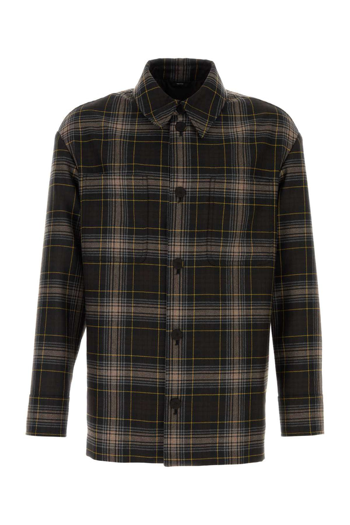 Fendi Men Embroidered Wool Shirt