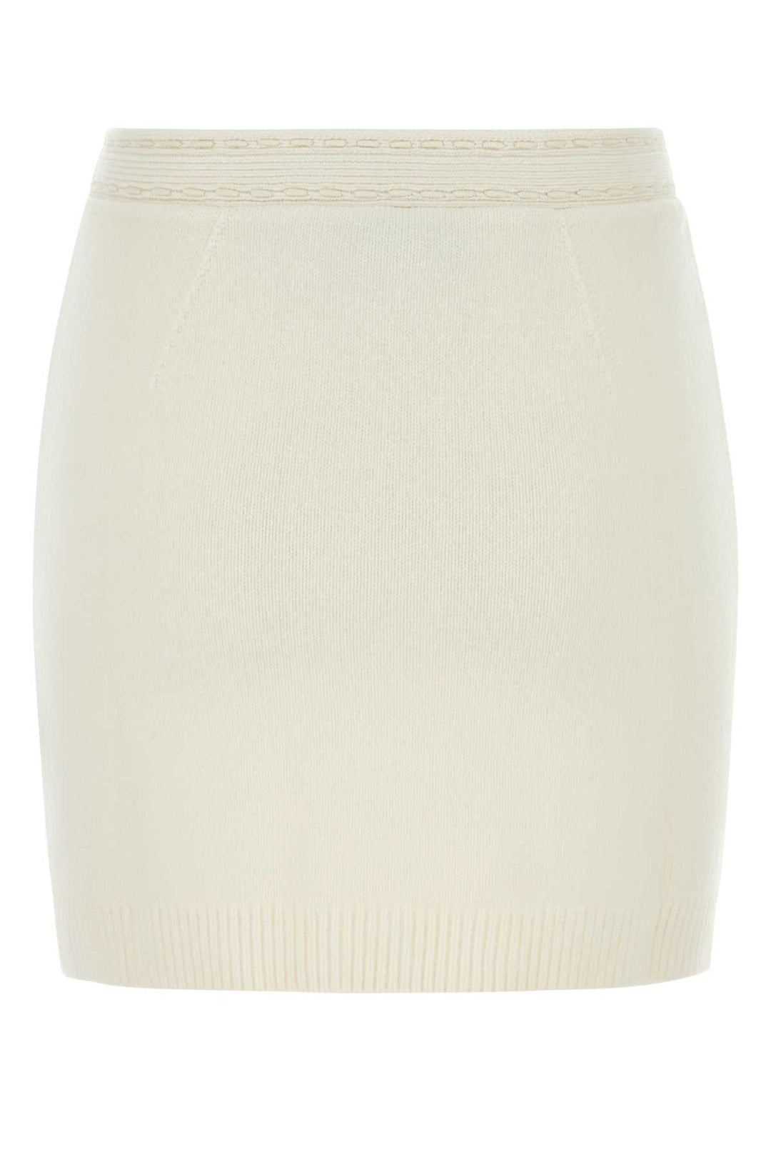 Fendi Women White Cashmere Blend Mini Skirt