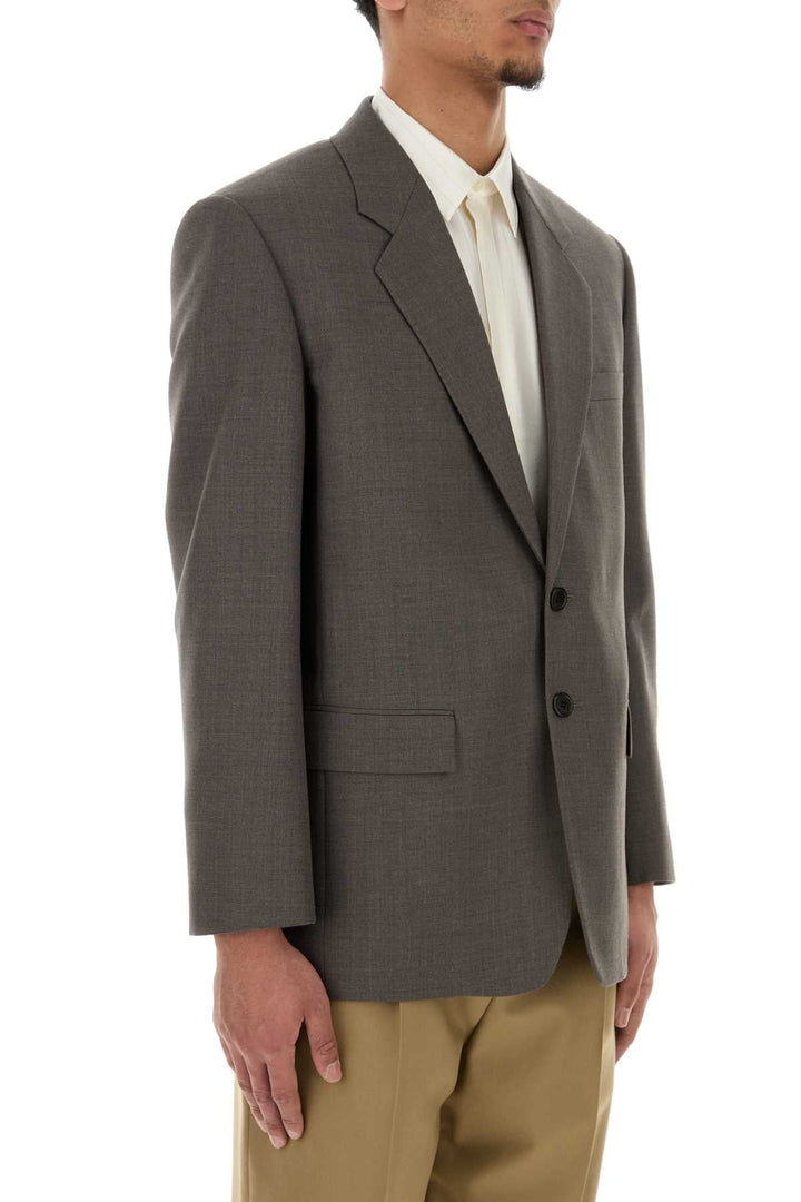 Saint Laurent Men Grey Wool Blazer