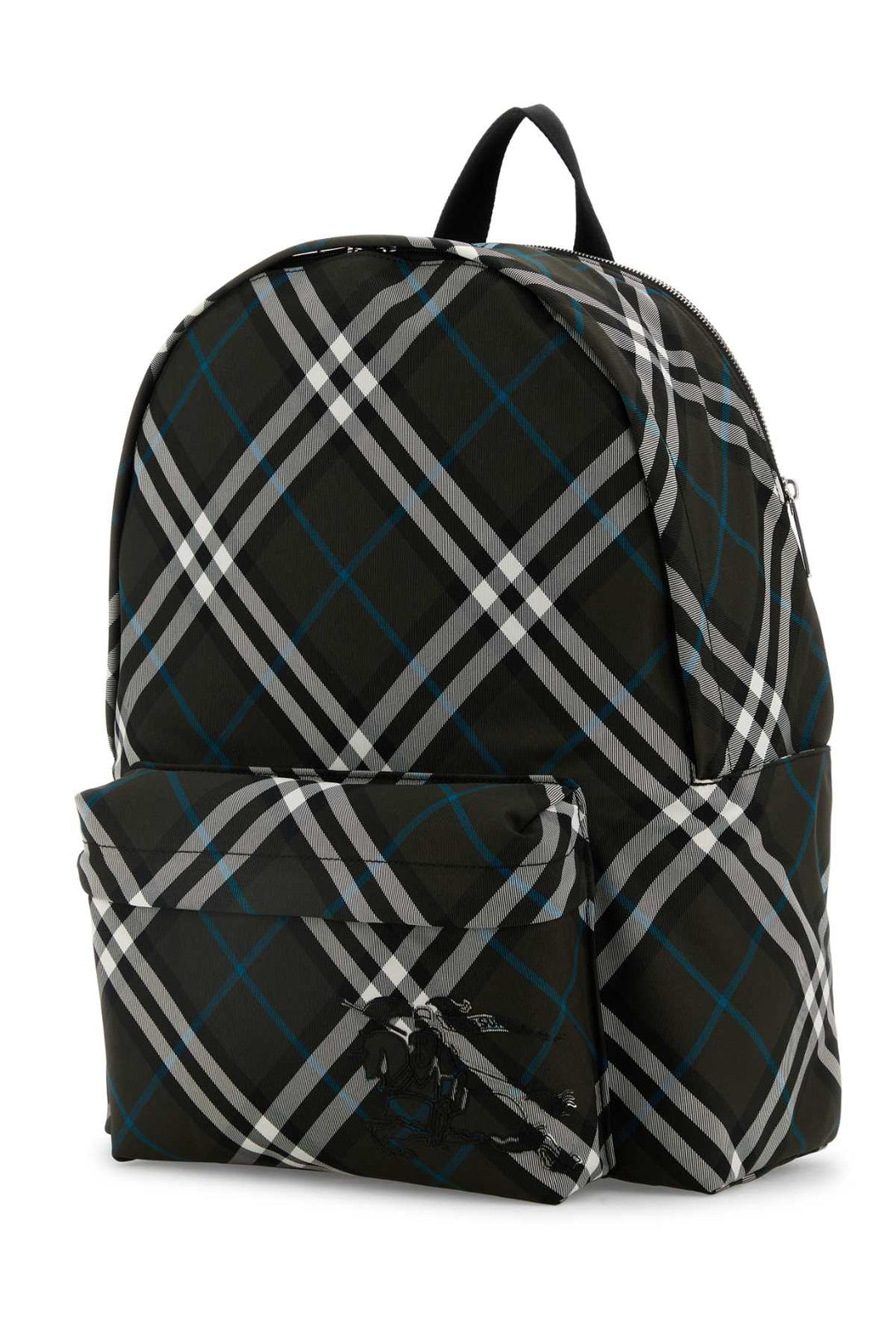 Burberry Men Embroidered Fabric Check Backpack