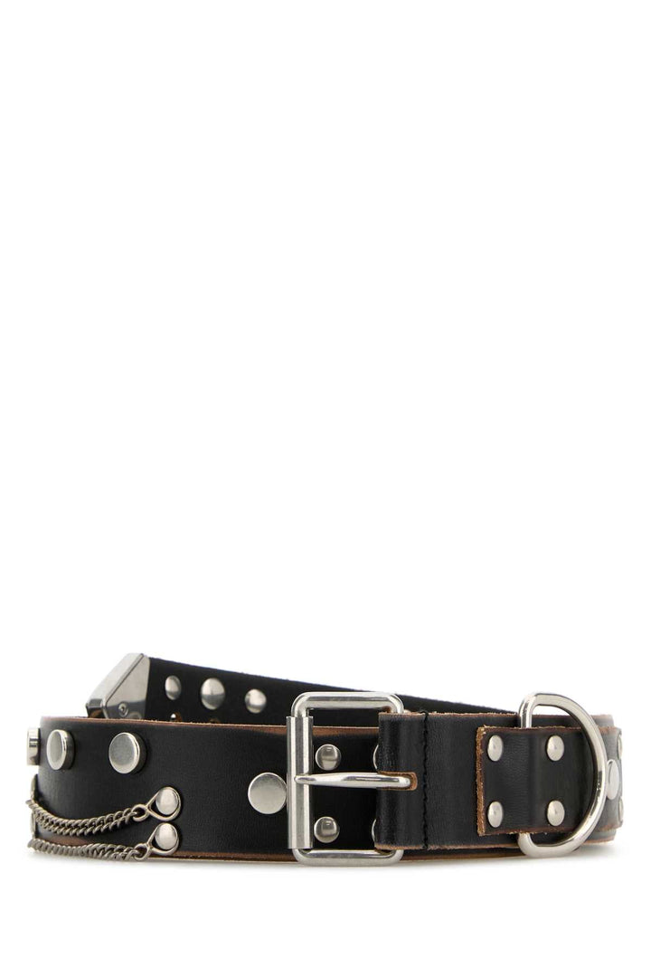Prada Men Black Leather Belt