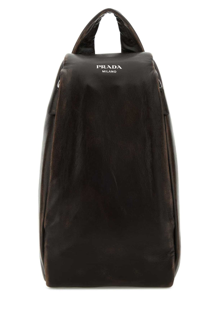 Prada Men Dark Brown Nappa Leather Backpack