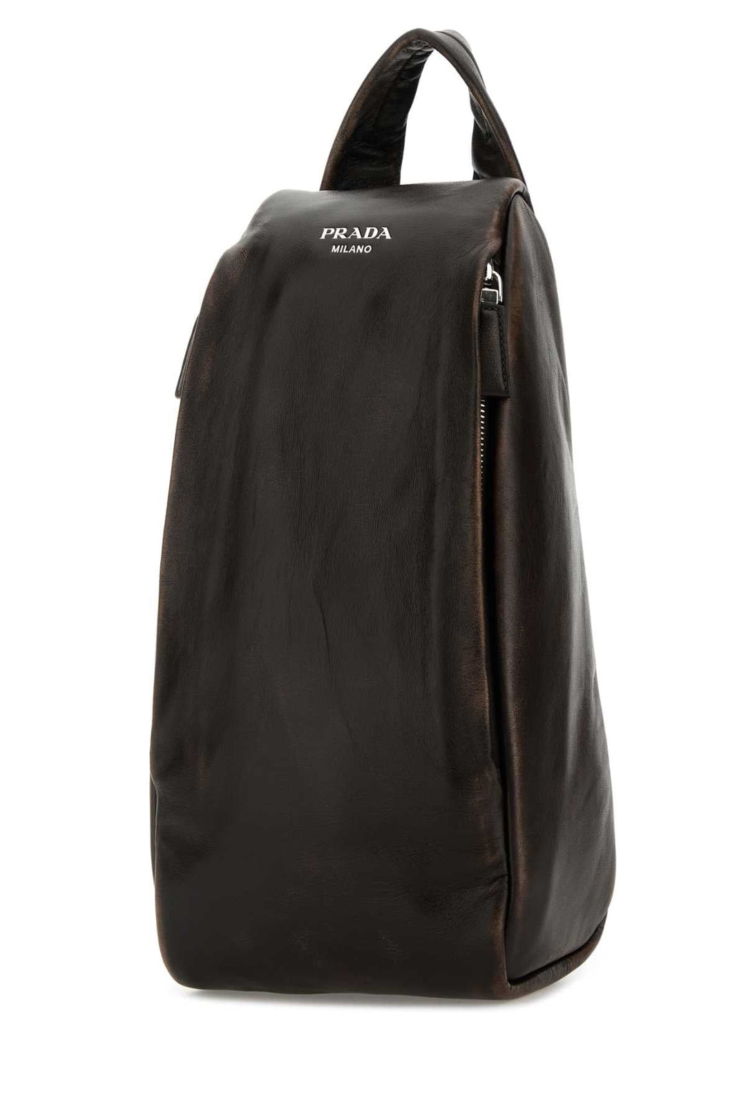 Prada Men Dark Brown Nappa Leather Backpack