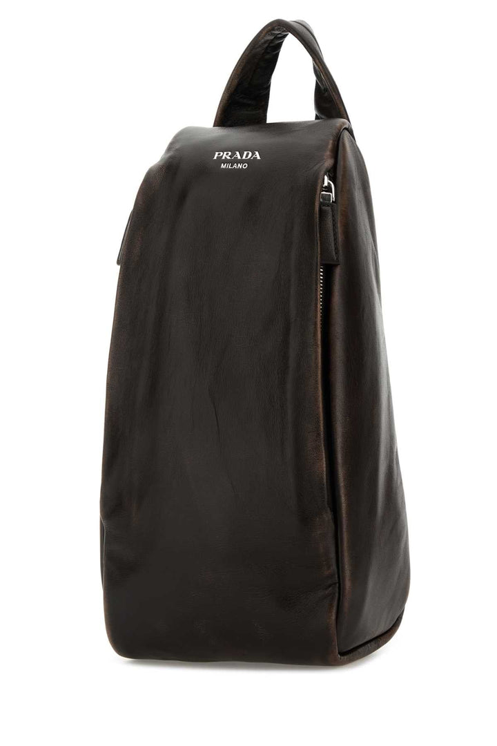 Prada Men Dark Brown Nappa Leather Backpack