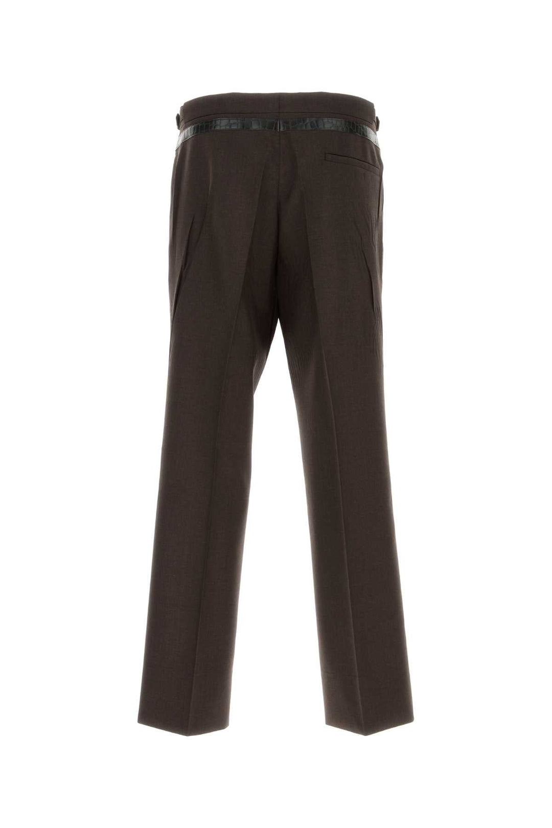 Prada Men Dark Brown Mohair Blend Wide-Leg Pant