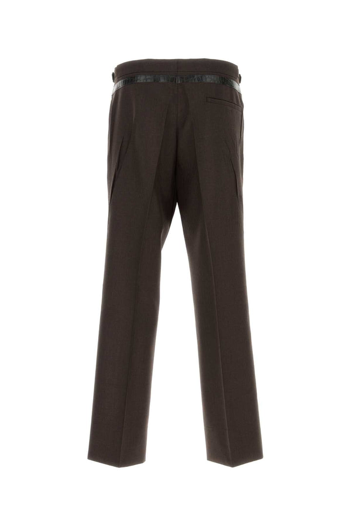 Prada Men Dark Brown Mohair Blend Wide-Leg Pant