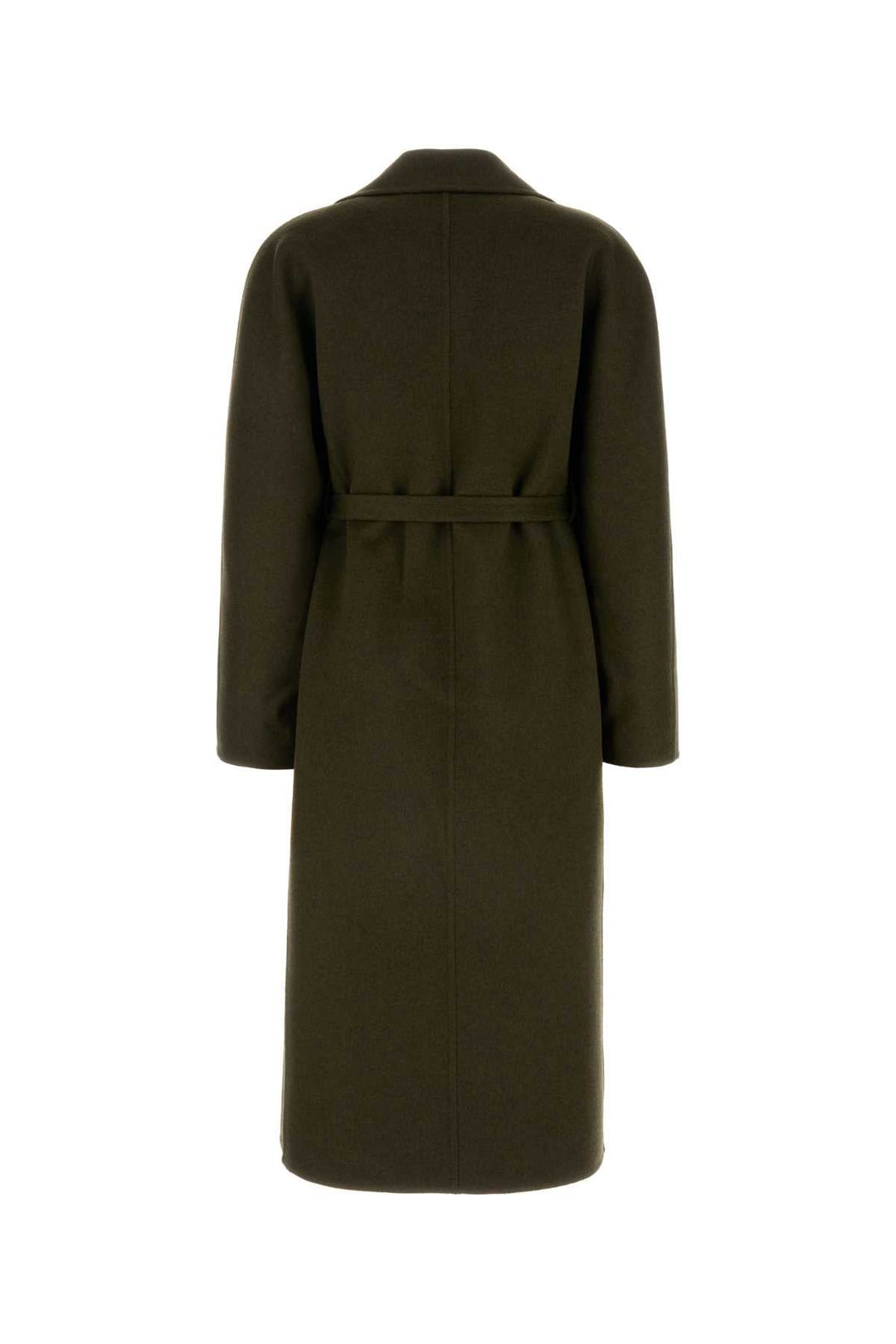 Salvatore Ferragamo Women Olive Green Wool Blend Coat