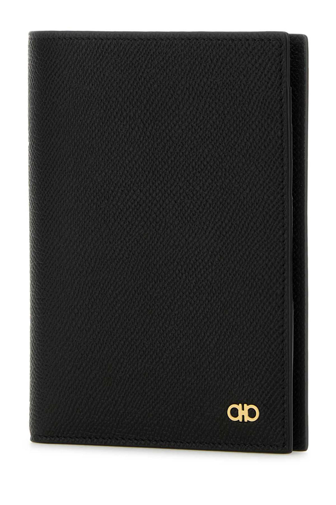 Salvatore Ferragamo Men Black Leather Passport Holder