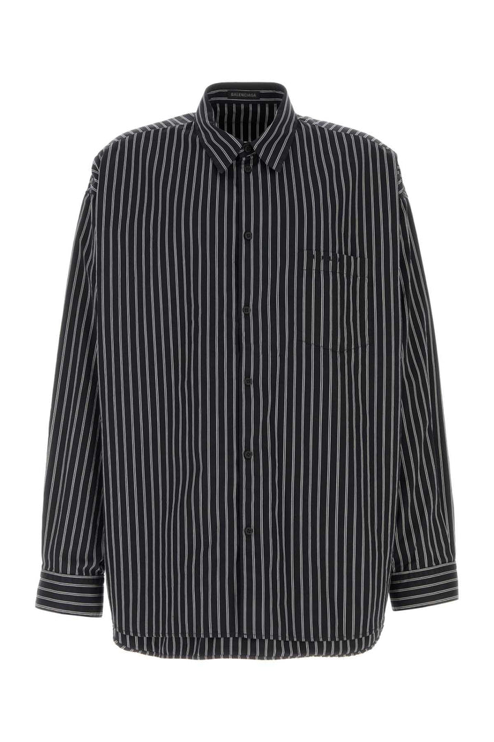 Balenciaga Men Embroidered Poplin Oversize Shirt