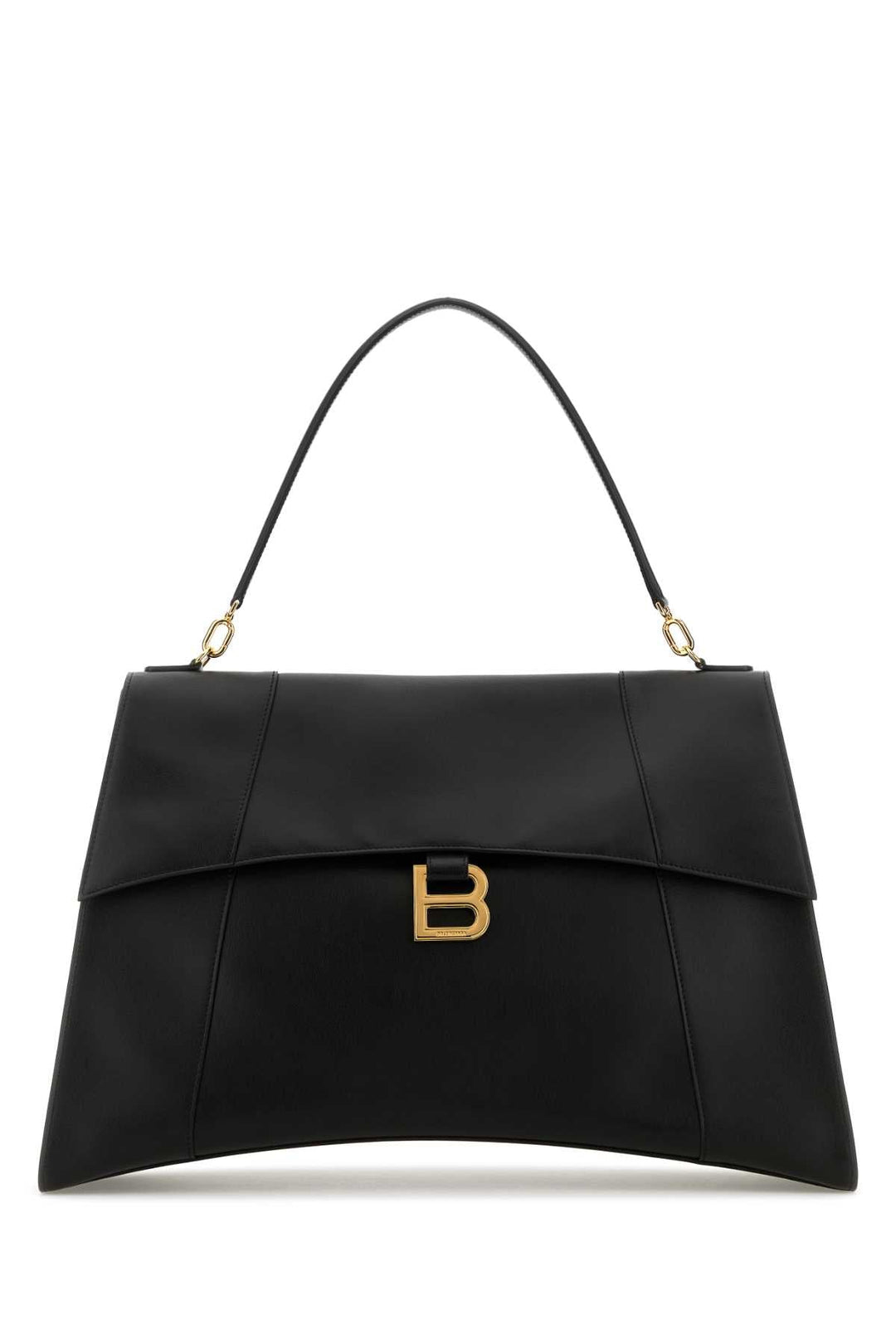 Balenciaga Women Black Leather Large Hourglass Soft Handbag