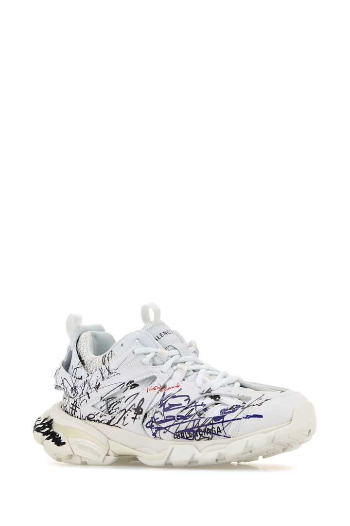 Balenciaga Women White Mesh And Rubber Track Sneakers