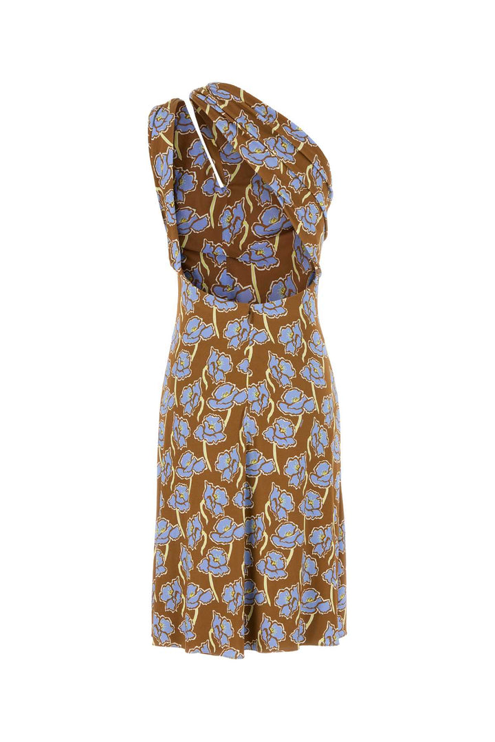 Versace Women Printed Stretch Crepe One-Shoulder Dress
