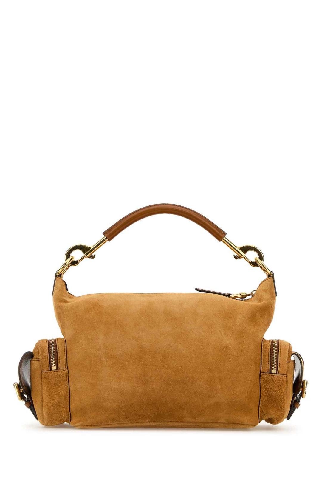 Chloe Women Camel Suede Medium Camera Bag Handbag