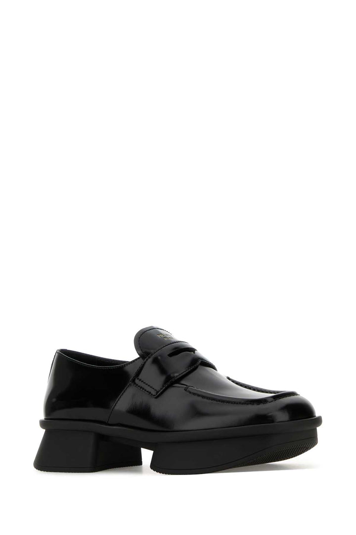Prada Women Black Leather Equal Loafers